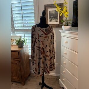 Beeson River
Feather Print Dress, 1X